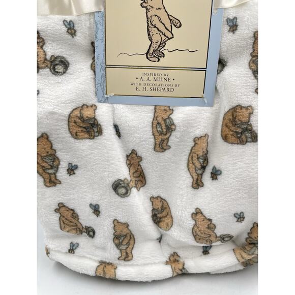 NEW Winnie the Pooh Bear Collection Plush Baby Blanket Eeyore Cream Tan 30x40 - Picture 3 of 5